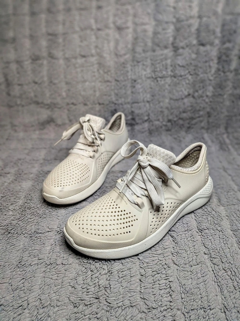 Crocs Women's Perforated Sneakers in White Women's Size 8